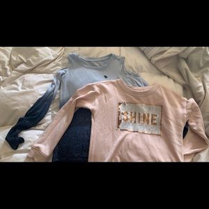 Set of 2 Abercrombie Kids 7/8 sweatshirt and long sleeve shirt